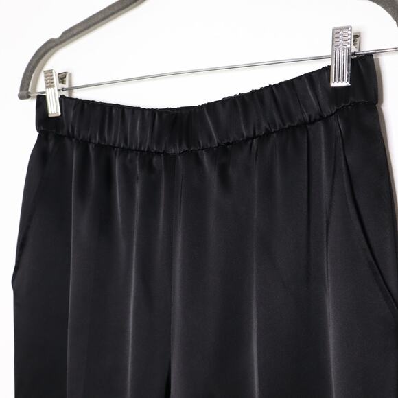 ESCADA High Waist Satin Pull On Trousers Taper Leg Ankle Black Women's 38 US 8 - Picture 2 of 10